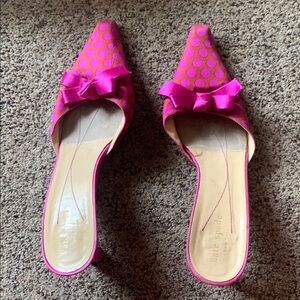Kate Spade Pink Bow Mules